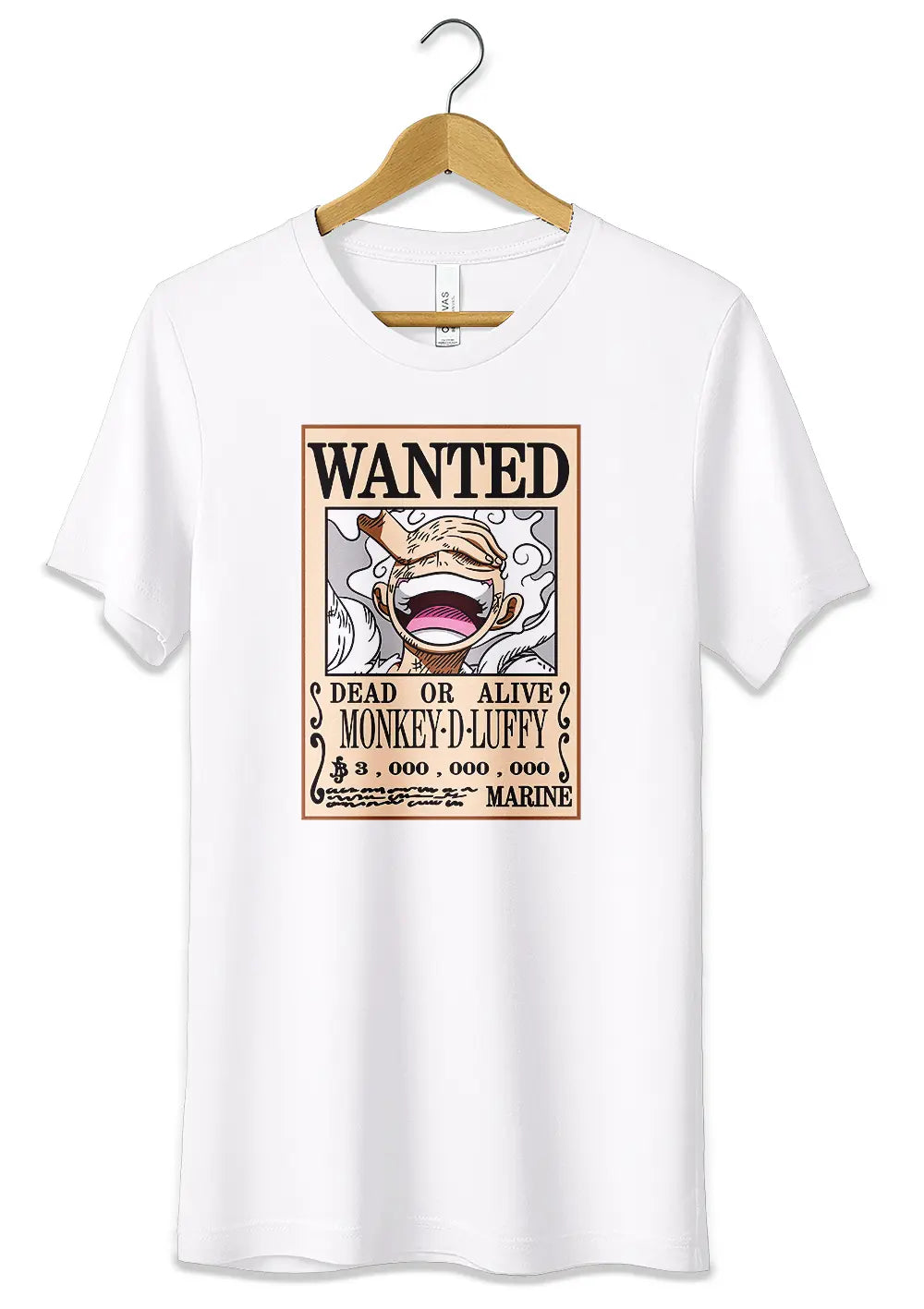 T-Shirt Maglietta Anime Monkey D Luffy Rubber Gear 5 Manifesto Wanted One Piece-1