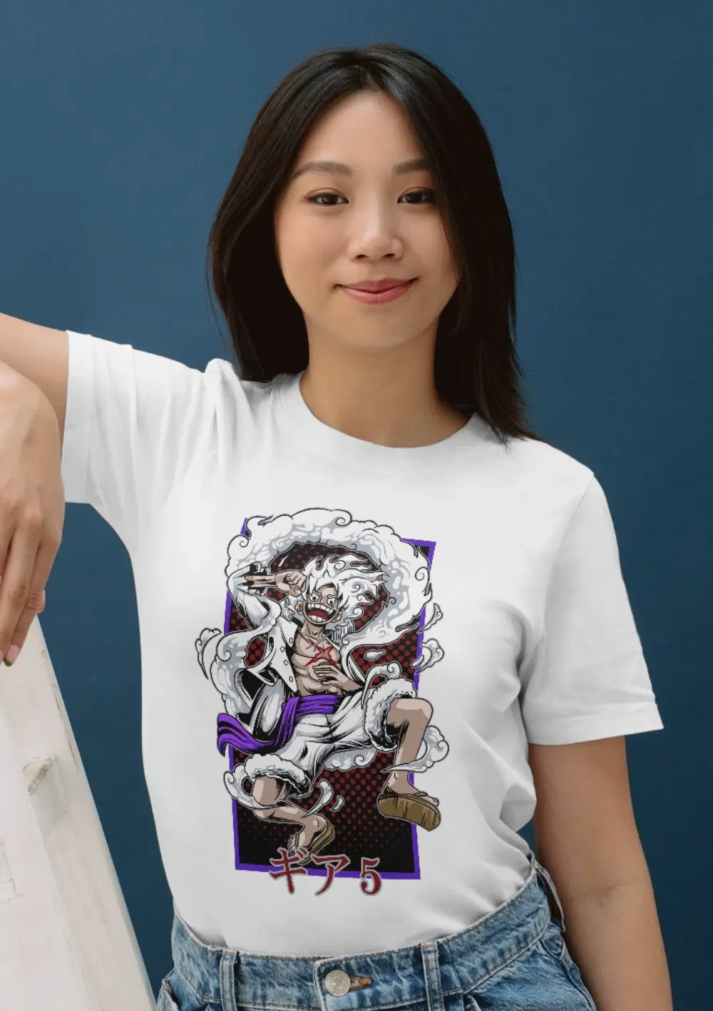 T-Shirt Maglietta Anime Monkey D Luffy Rubber Gear 5 One Piece-2