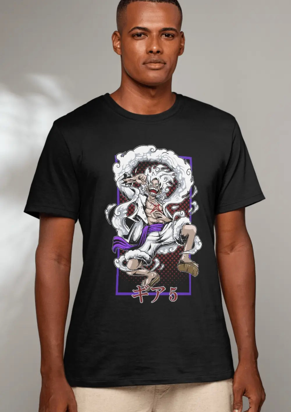 T-Shirt Maglietta Anime Monkey D Luffy Rubber Gear 5 One Piece-3