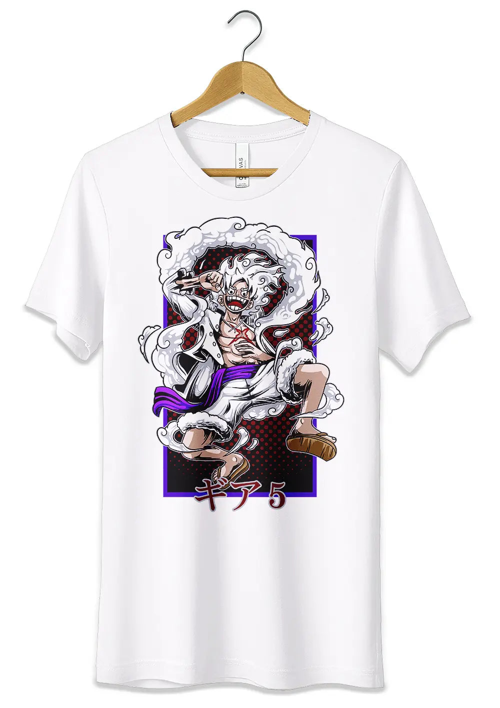 T-Shirt Maglietta Anime Monkey D Luffy Rubber Gear 5 One Piece-1